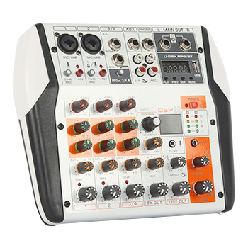Wholesale cheap price sound mixer updated P6 series blue tooth function audio mixer console with USB mini dj mixer