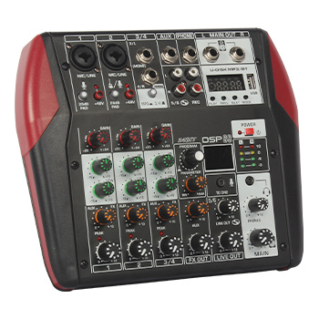 Wholesale cheap price sound mixer updated P6 series blue tooth function audio mixer console with USB mini dj mixer