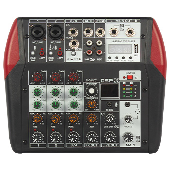 Wholesale cheap price sound mixer updated P6 series blue tooth function audio mixer console with USB mini dj mixer